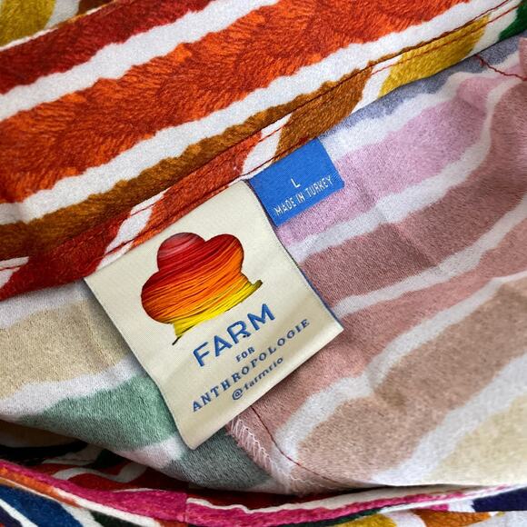 FARM Rio Anthropologie Rainbow Pants Womens Large Muilticolor Striped Jogger - Picture 7 of 11